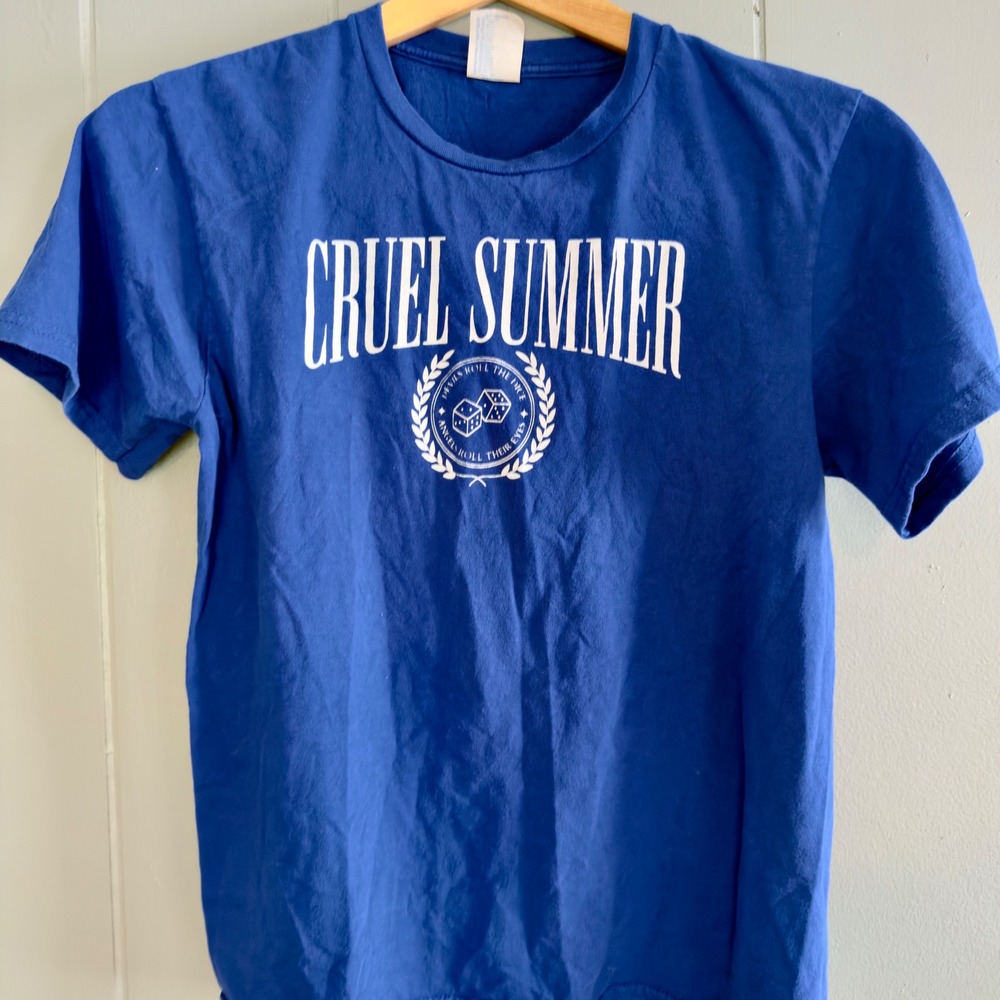 Cruel Summer graphic tee youth L fits women's XS/S Taylor Swift Y2K campus top
